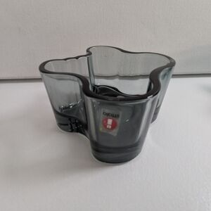 IITTALA Alvar Aalto Gray GLASS Votive TEALIGHT CANDLE HOLDER